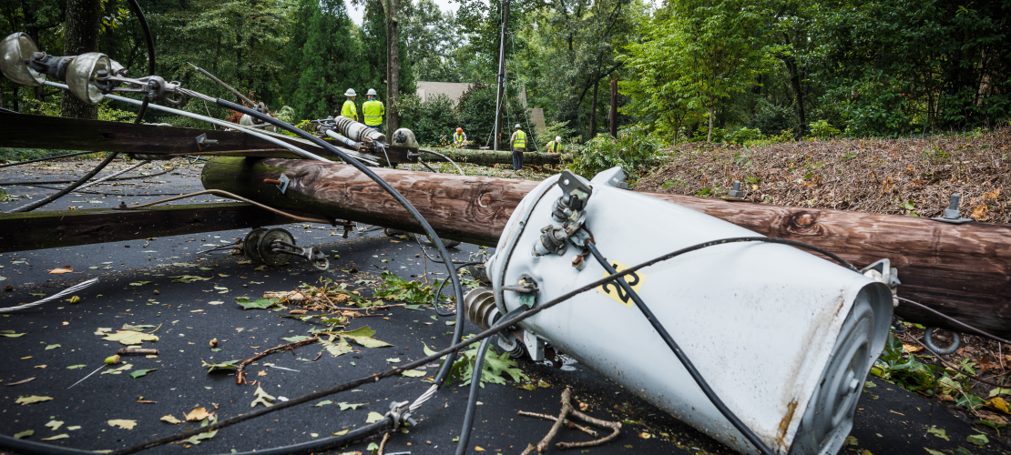 Power lines over road